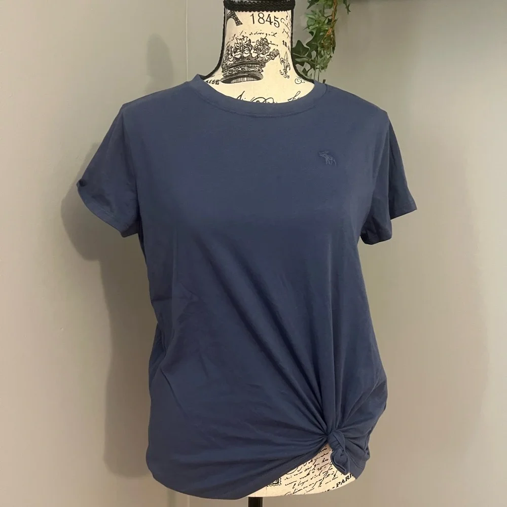 NWOT - Abercrombie Kids Girls Navy Tie-Front Top